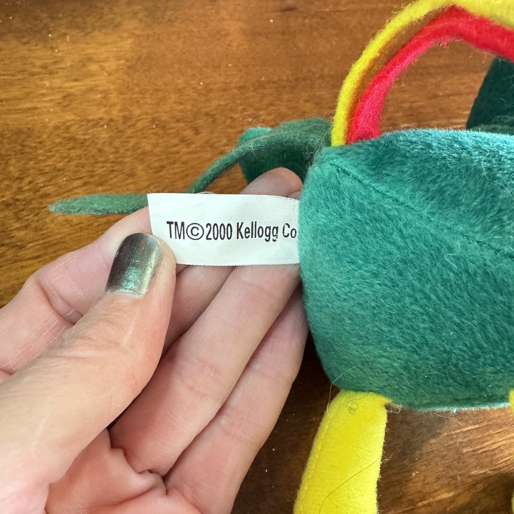 Vintage Kellogg's Rooster Cornelius Green 8" Plushy Bean Bag Stuffed Animal - Picture 3 of 6